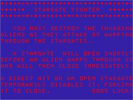 Title screen of Stargate Fighter [Dimp] on the Acorn Atom.